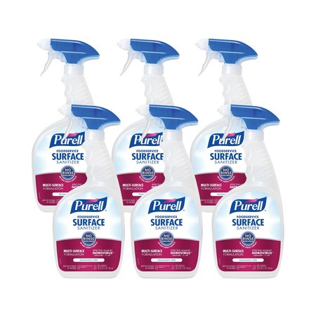 Purell Cleaners & Detergents, Spray Bottle, Fragrance free, 6 PK 3341-06-RTL